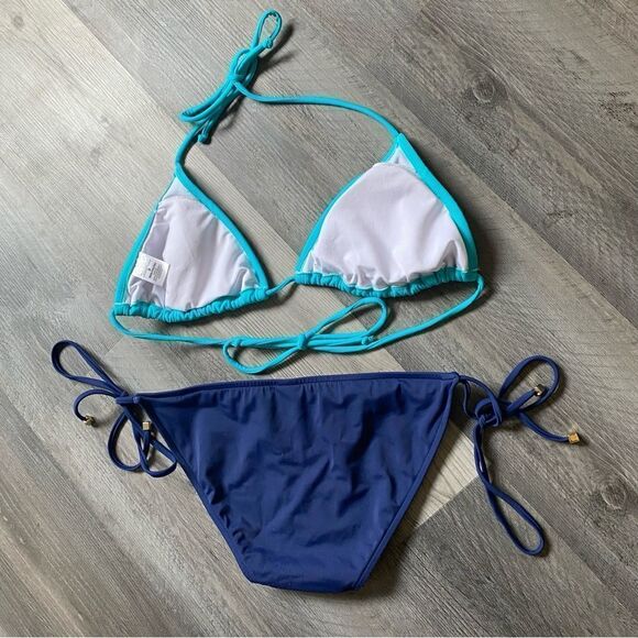 VENUS Bikini Set Blue Swimsuit Adjustable 34D Top 6 Bottom - Picture 5 of 11